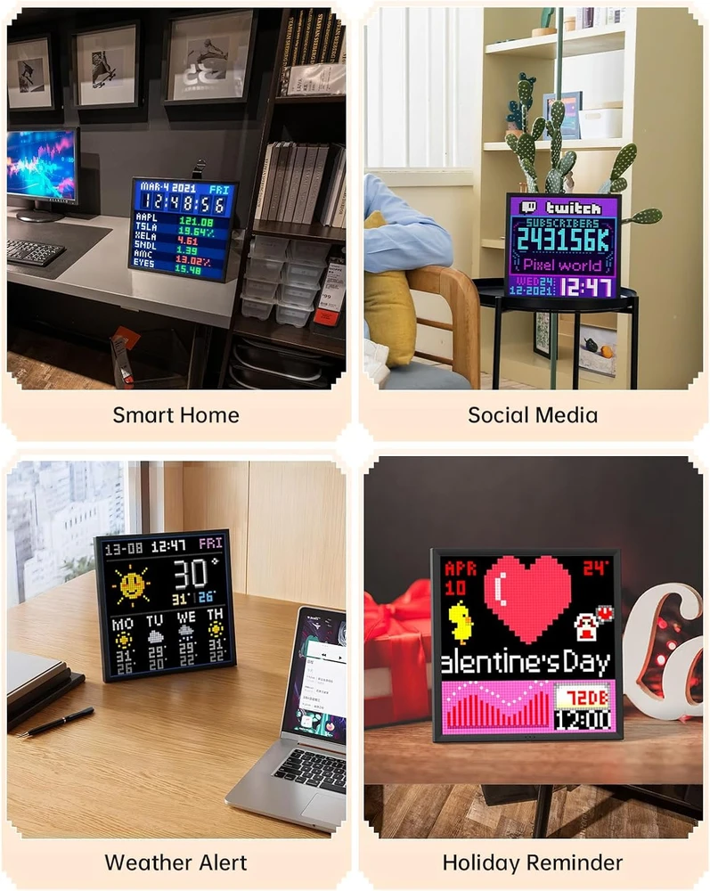 Divoom Pixoo-64 Wi-Fi pikselių meno LED ekranas 64 × 64, 10,3 col., 819285