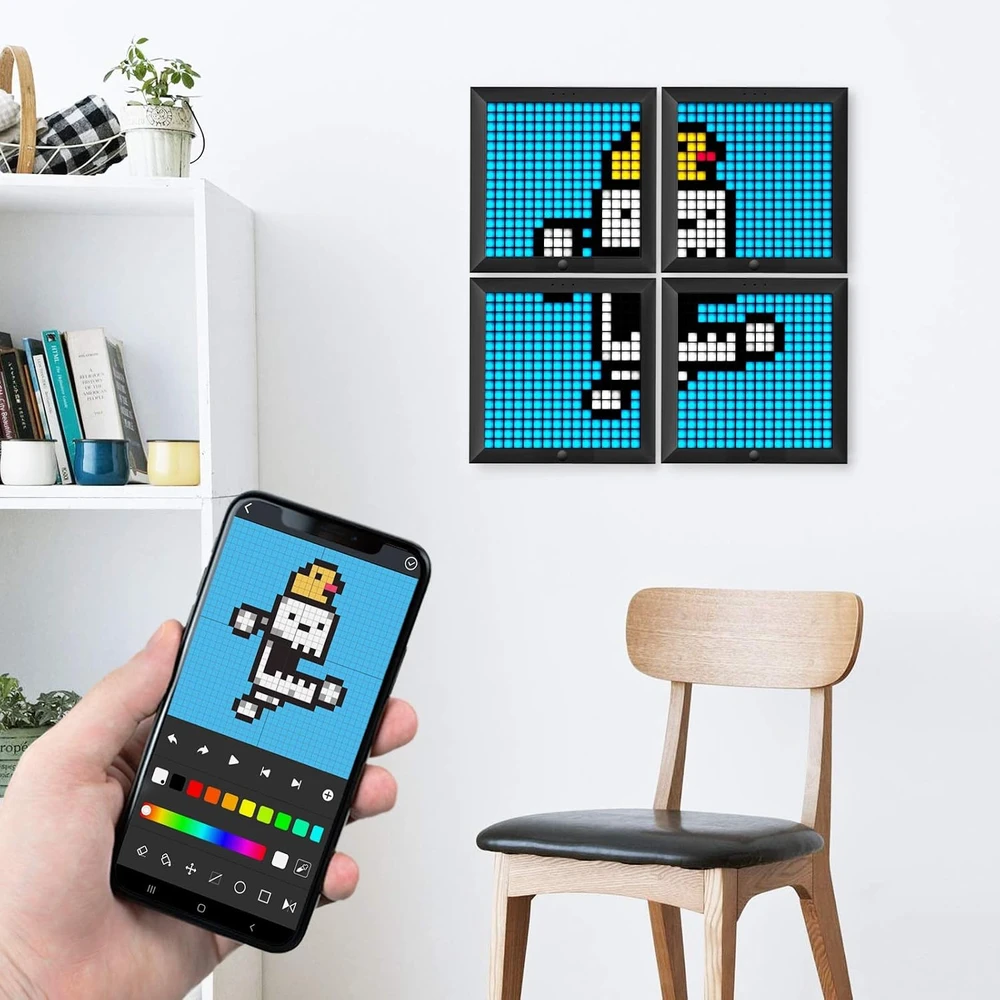 Divoom skaitmeninis LED nuotraukų rėmelis Pixoo, 8,6 col., Bluetooth, 8 GB
