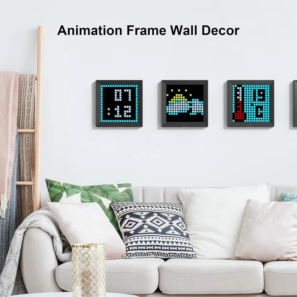 Divoom skaitmeninis LED nuotraukų rėmelis Pixoo, 8,6 col., Bluetooth, 8 GB
