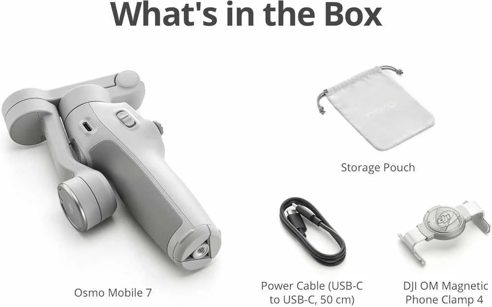DJI Osmo Mobile 7 trijų ašių išmanusis telefono stabilizatorius su ActiveTrack 7.0, integruotu stovu ir ShotGuides funkcija