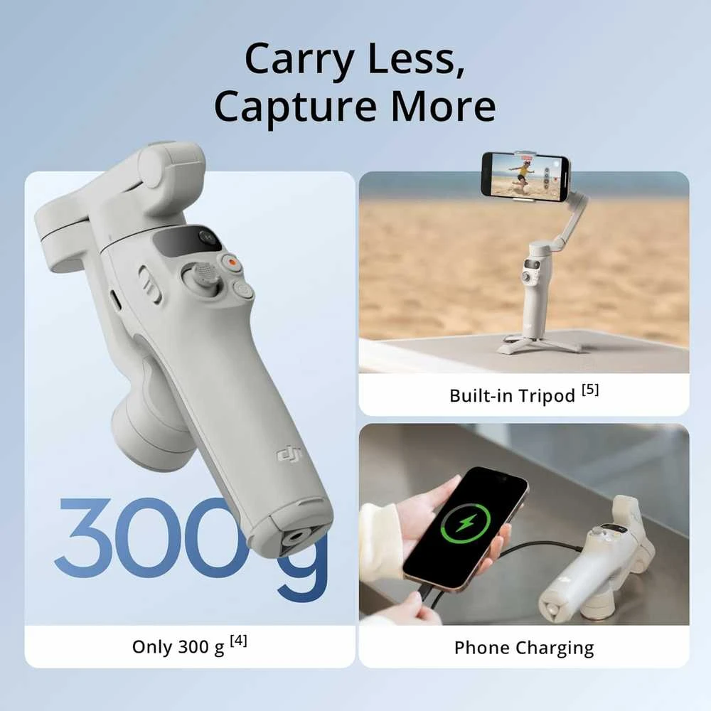 DJI Osmo Mobile 7 trijų ašių išmanusis telefono stabilizatorius su ActiveTrack 7.0, integruotu stovu ir ShotGuides funkcija