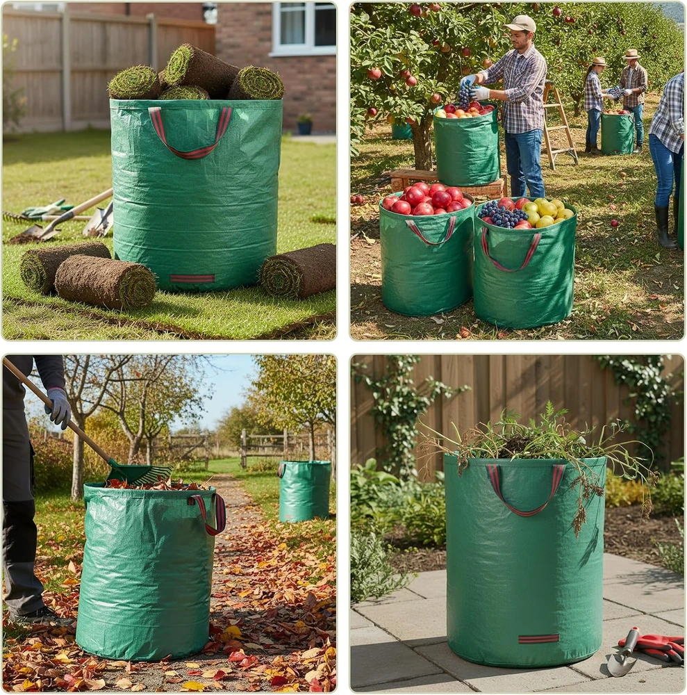 Dntorx daugkartinio naudojimo sodo atliekų maišai, 3 vnt., 500 l, 80 × 100 cm
