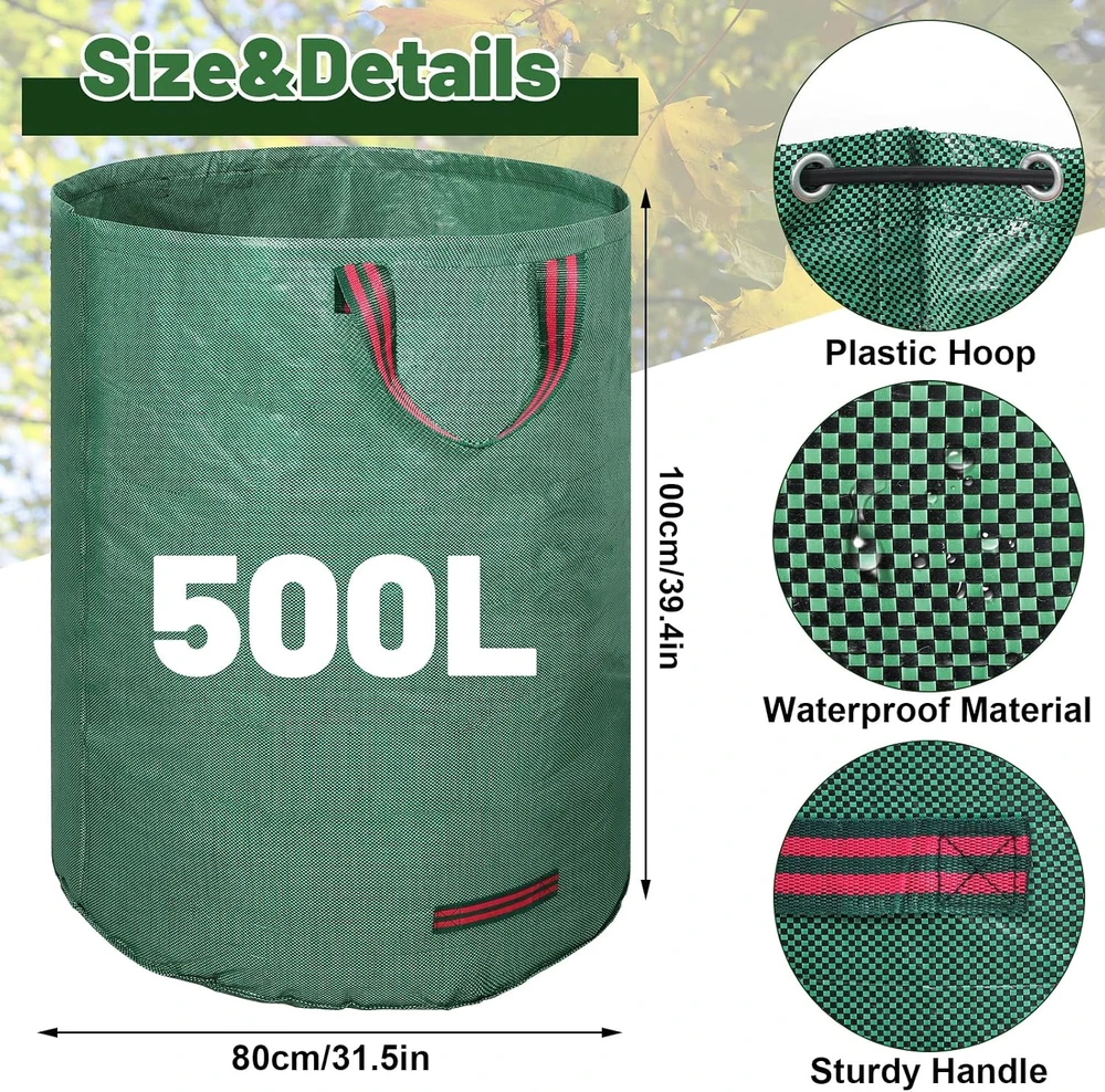 Dntorx sodo atliekų maišai 2 x 500 l, 80 x 100 cm, polipropileniniai