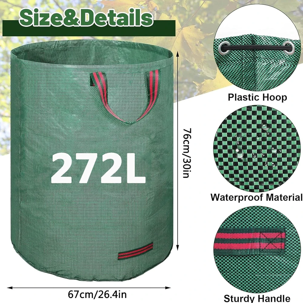Dntorx sodo atliekų maišai 272 l, 3 vnt., su rankenomis, 67 x 76 cm