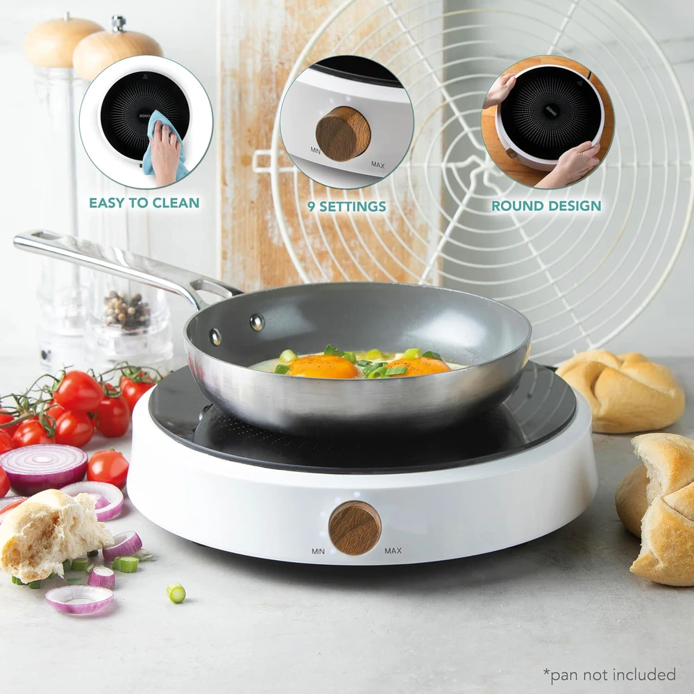 DOMO indukcinė kaitlentė, apvali, 2000 W, keraminis paviršius, DO30112IP modelis