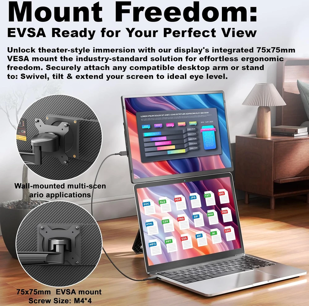 domyfan nešiojamasis monitorius 16,1 col., FHD+ 1920 × 1200, USB-C, DF-N2