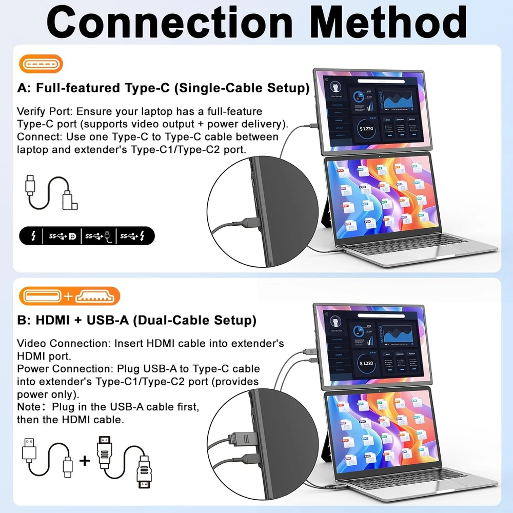 domyfan nešiojamasis monitorius 16,1 col., FHD+ 1920 × 1200, USB-C, DF-N2