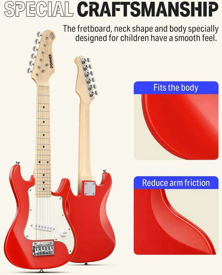 Donner Vaikiškos elektrinės gitaros komplektas