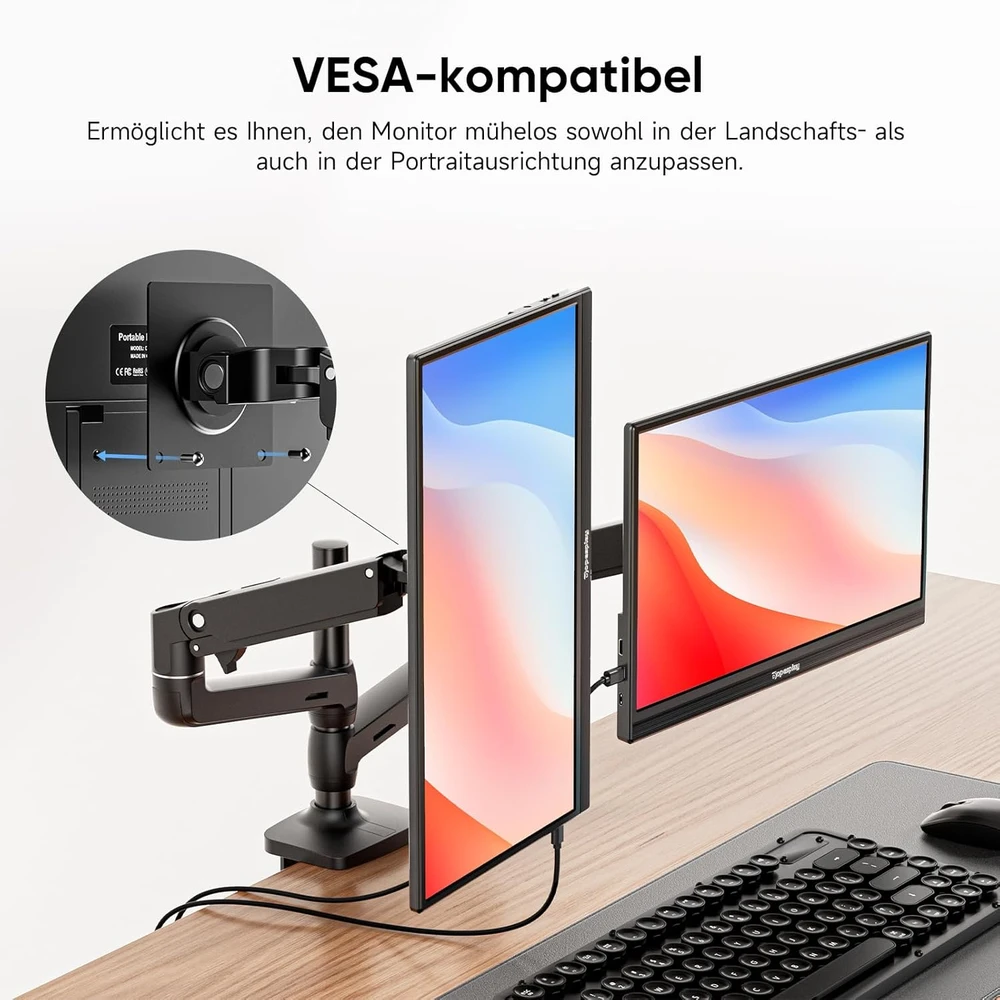 Dopesplay nešiojamasis monitorius 15,6 col. FHD IPS 60 Hz su USB-C, DR1563