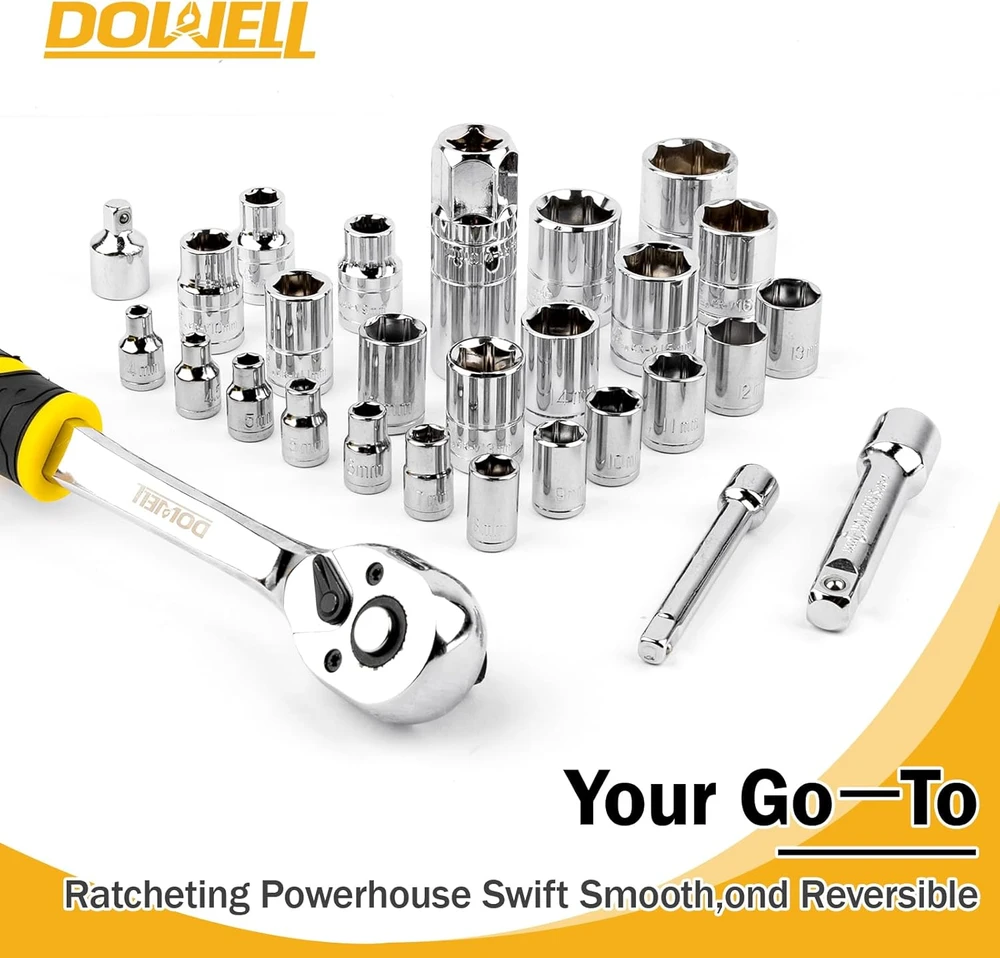 DOWELL 168 dalių mechaninių įrankių rinkinys su laikymo dėže HYT168 A