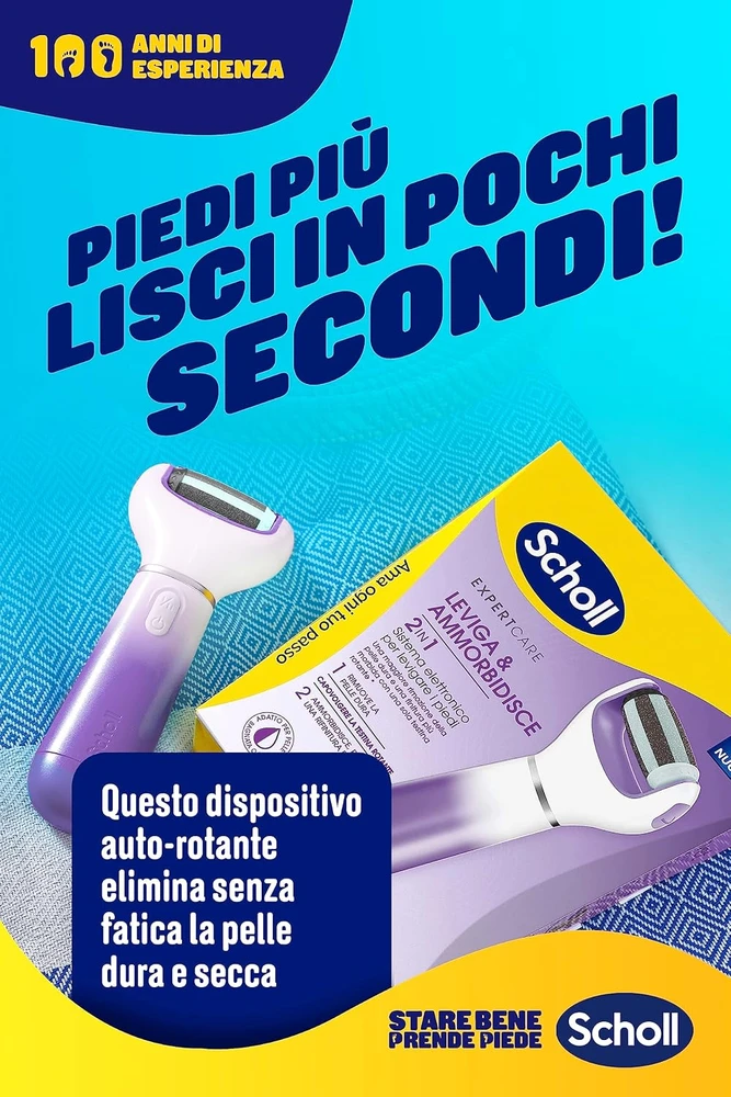 Dr. Scholl's elektrinė pėdų dildė ExpertCare, 17.5 cm, balta ir violetinė