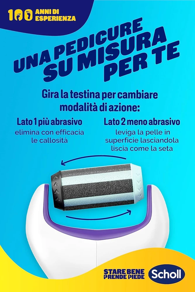 Dr. Scholl's elektrinė pėdų dildė ExpertCare, 17.5 cm, balta ir violetinė