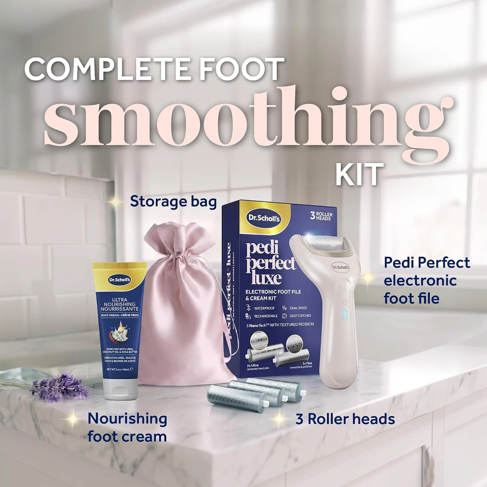 Dr. Scholl's elektrinis pėdų pilnikas Pedi Perfect Luxe su IPX6 apsauga ir 90 min. veikimu