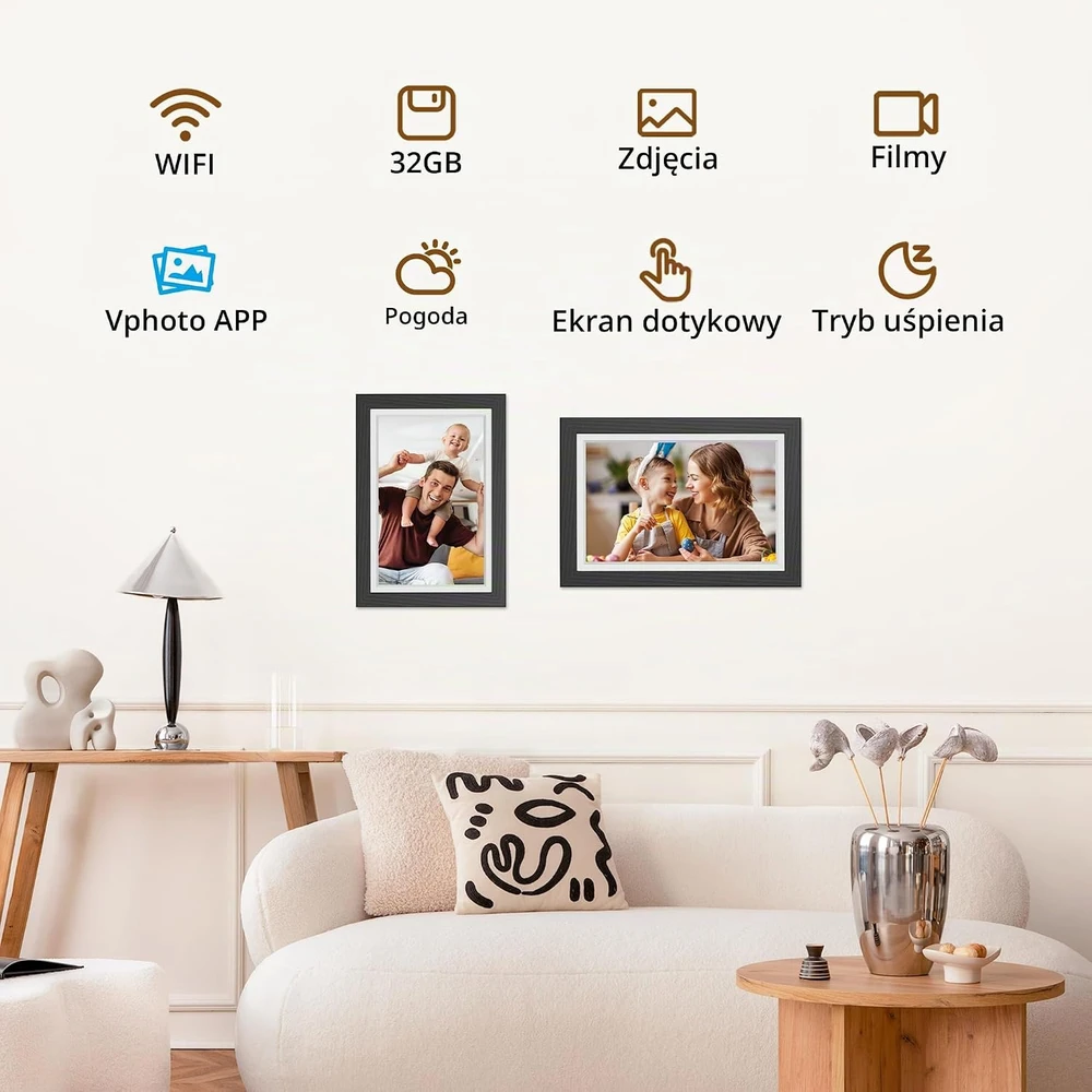 Dragon Touch skaitmeninis nuotraukų rėmelis, 10,1 col. IPS, 32 GB, Wi-Fi