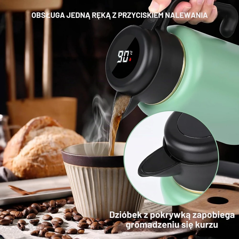 Dreamhigh termoąsotis 1,8 l su temperatūros indikatoriumi ir arbatos sieteliu