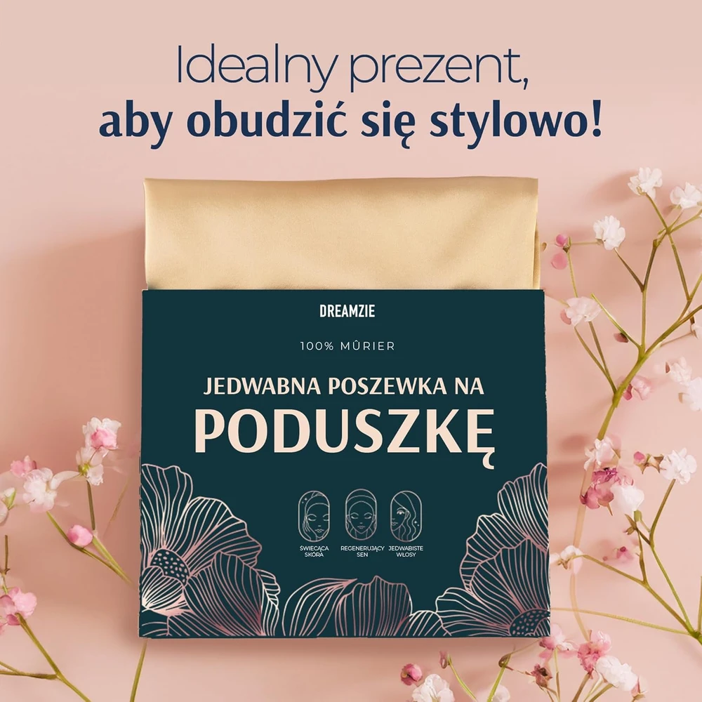 Dreamzie dvipusis pagalvės užvalkalas iš 100% morinio šilko, 19 momme, Oeko-Tex sertifikuotas
