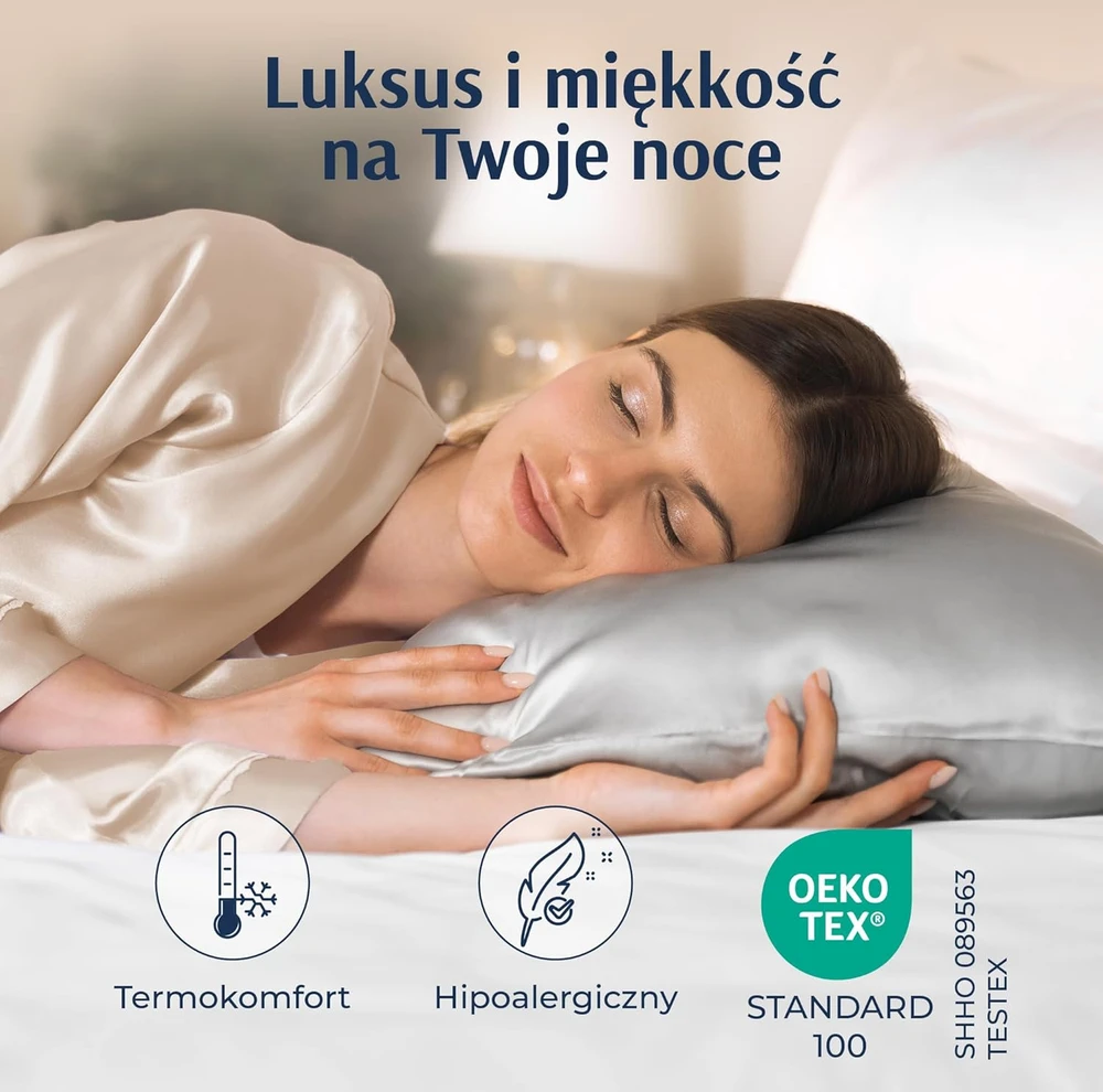 Dreamzie dvisluoksnė natūralaus šilkmedžio šilko pagalvės užvalkalas, 19 momme, Oeko-Tex sertifikuotas