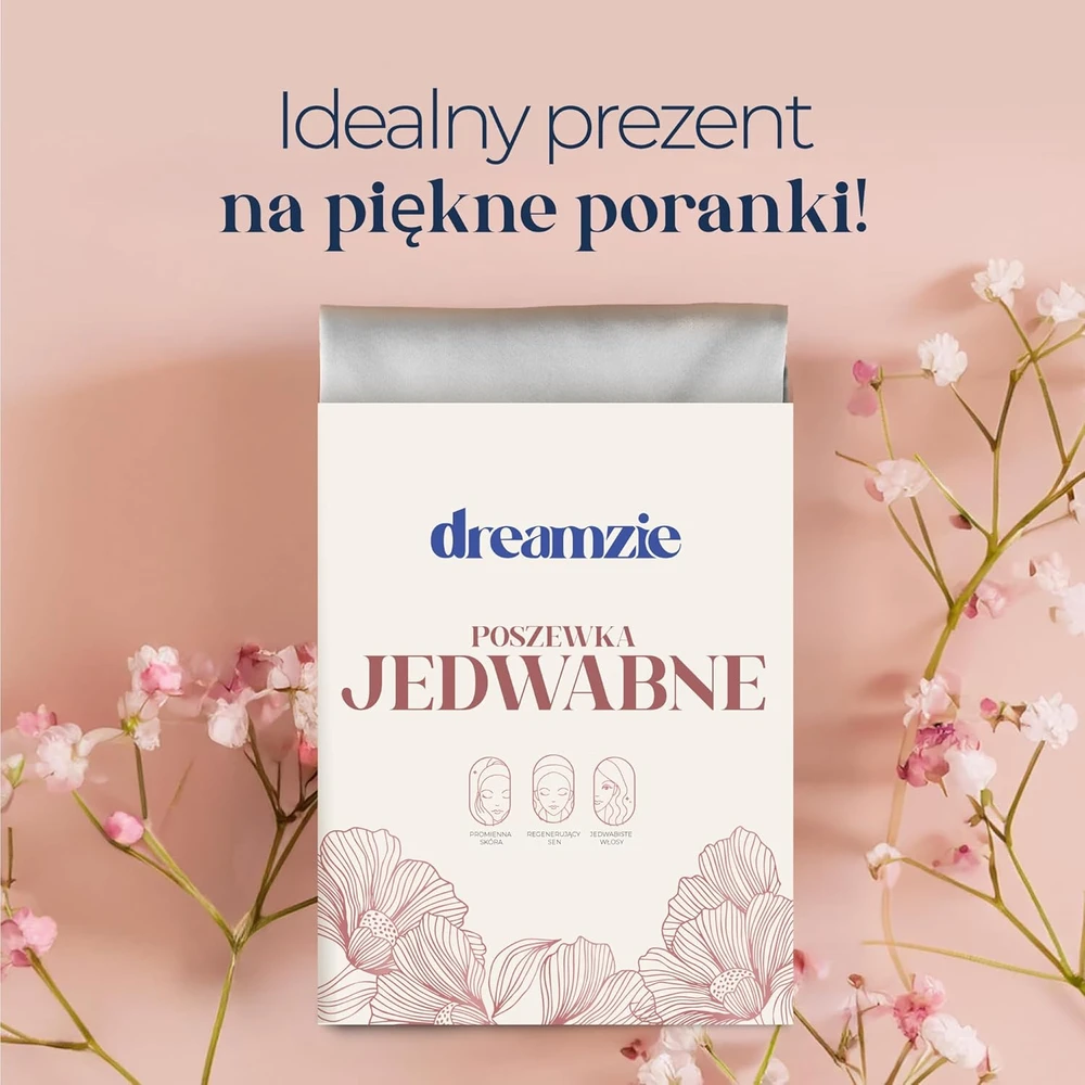 Dreamzie šilkinė pagalvės užvalkalas, 100% moravinis šilkas, dvipusis, 19 momme, Oeko-Tex