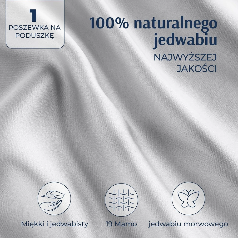 Dreamzie šilkinė pagalvės užvalkalas, 100% moravinis šilkas, dvipusis, 19 momme, Oeko-Tex