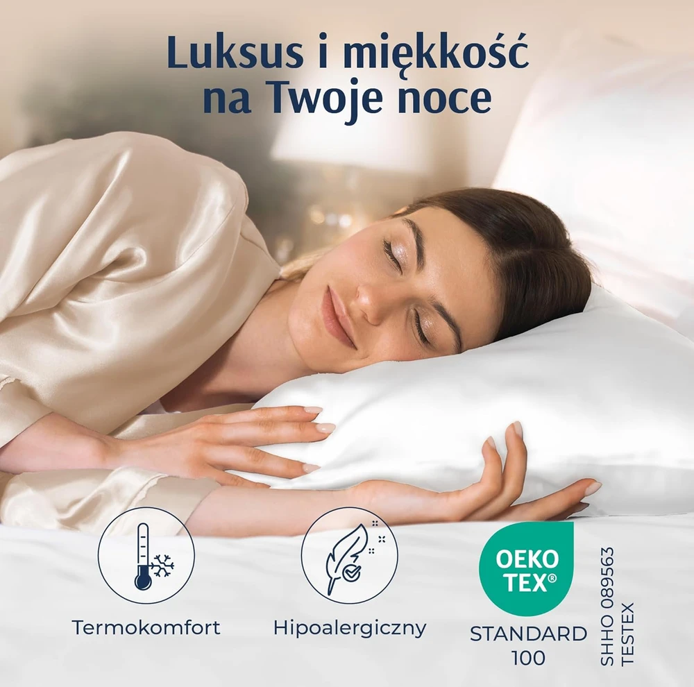 Dreamzie šilkinė pagalvės užvalkalas, 100% morinis šilkas, dvipusis, 19 momme, Oeko-Tex