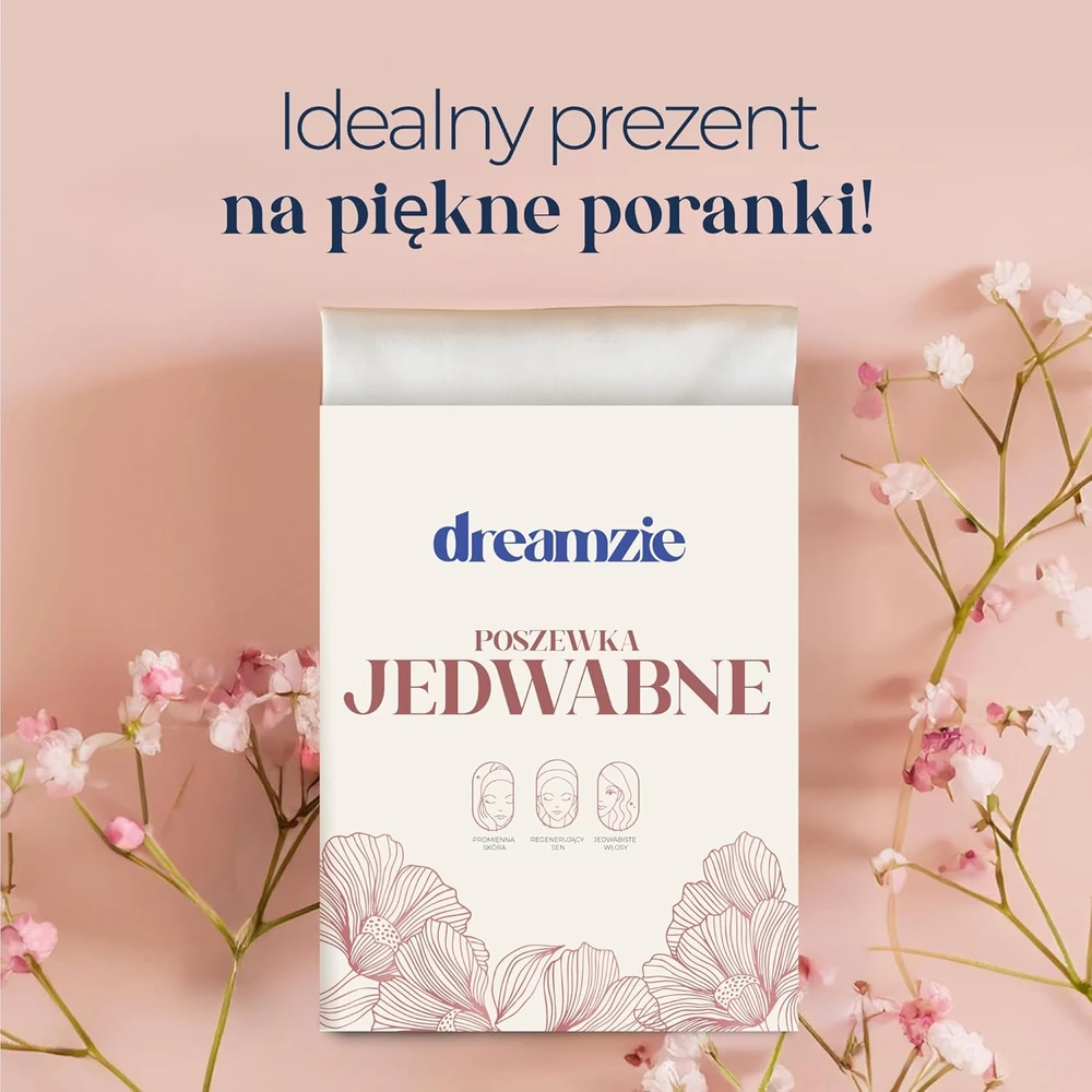 Dreamzie šilkinė pagalvės užvalkalas, 100% morinis šilkas, dvipusis, 19 momme, Oeko-Tex