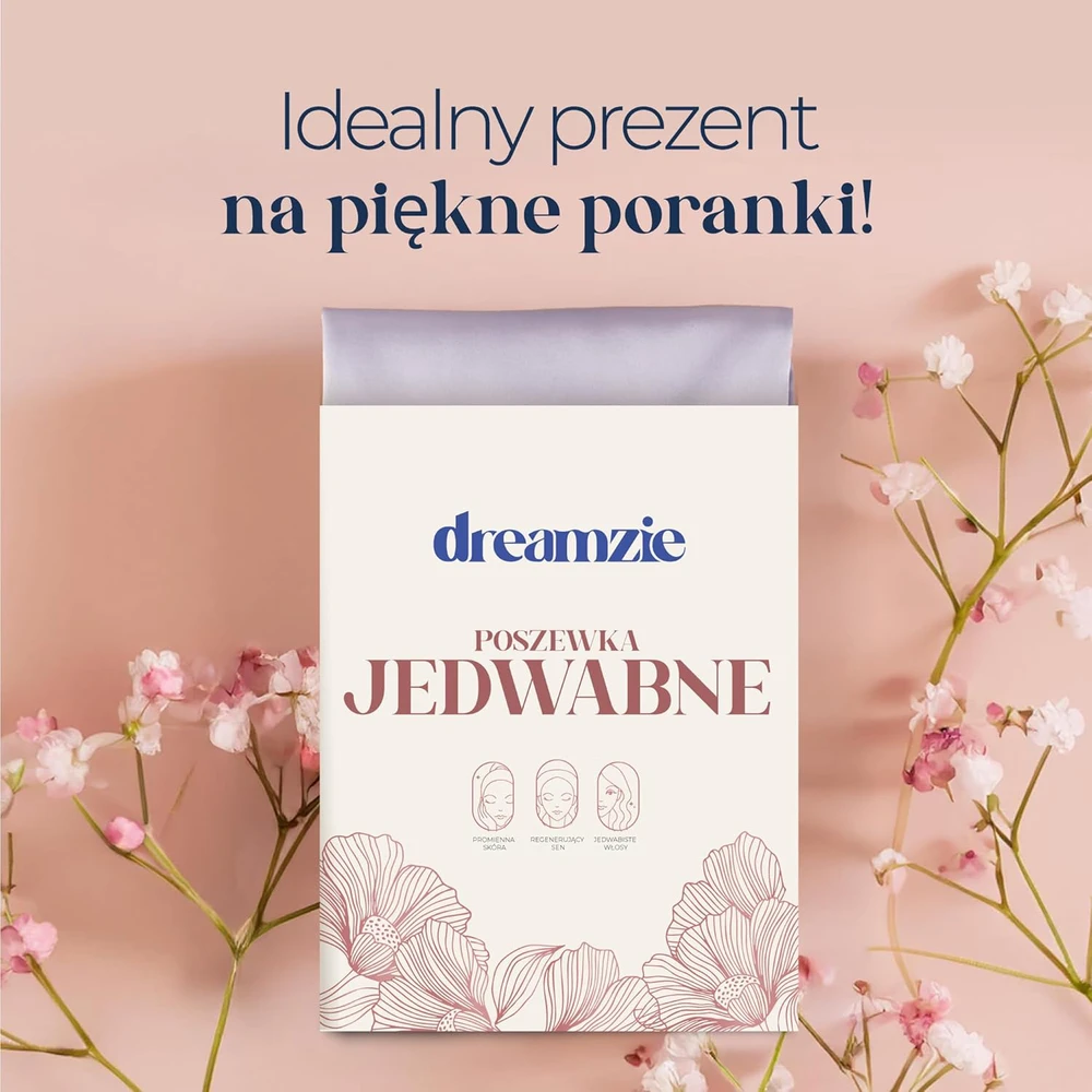Dreamzie šilkinis pagalvės užvalkalas, dvipusis, 100% morvų šilkas, 19 momme, 40x40 cm, liliinis