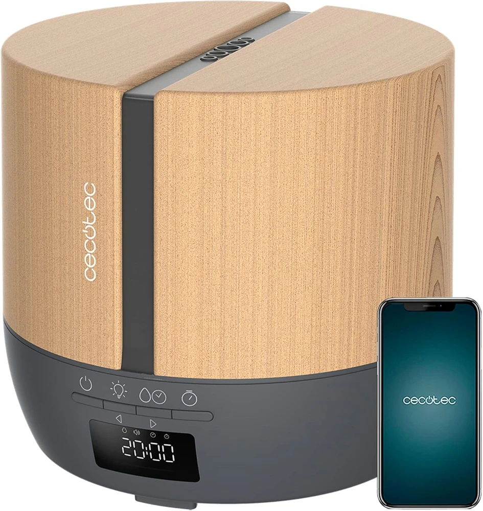 Drėkintuvas Cecotec aromaterapinis difuzorius PureAroma 550 Connected Pilkas Woody 500 ml Bluetooth 05648