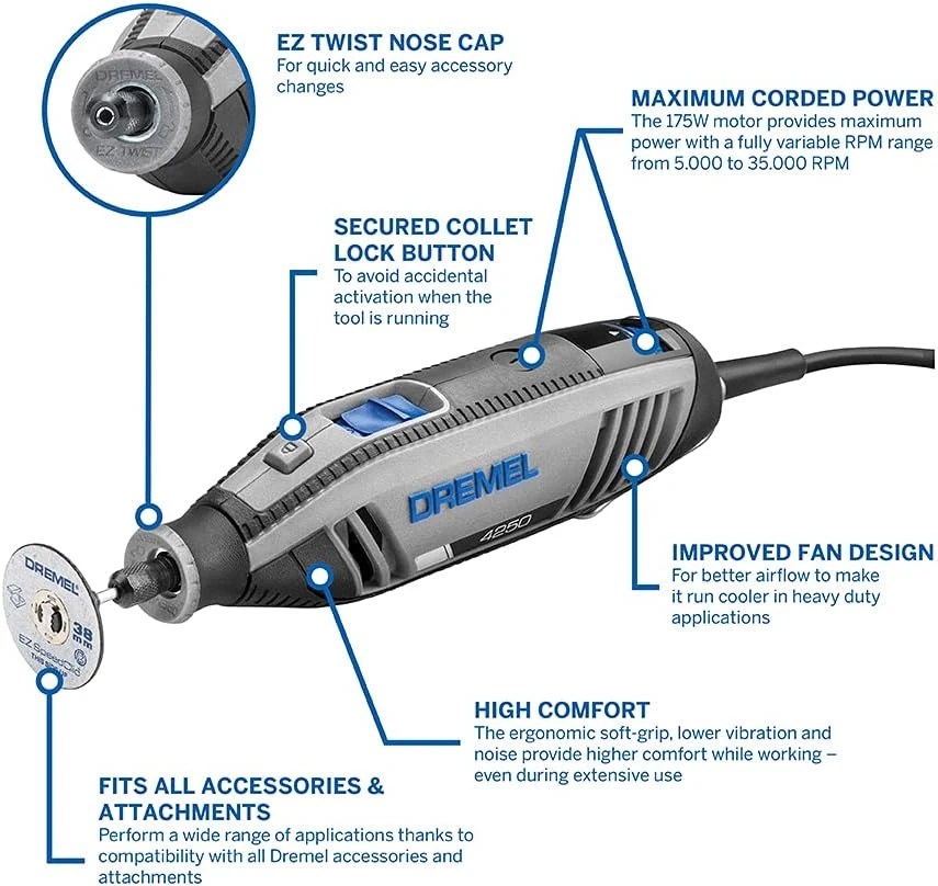 Daugiafunkcinis įrankis Dremel 4250-3/45 su 45 priedais