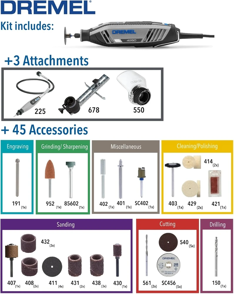 Daugiafunkcinis įrankis Dremel 4250-3/45 su 45 priedais