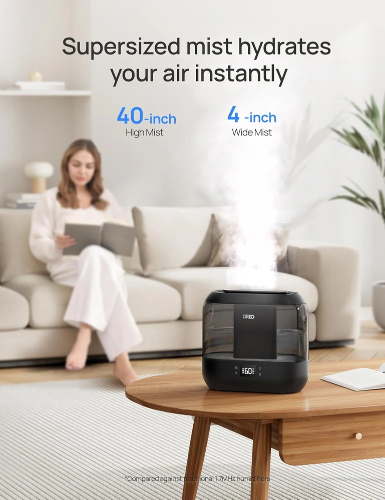 Dreo išmanusis ultragarsinis oro drėkintuvas 4 l su Wi-Fi, 26 W, DR-HHM001S