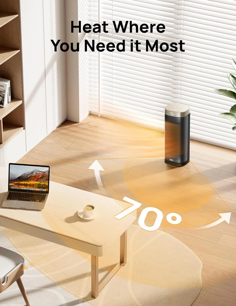 DREO keraminis PTC patalpų šildytuvas 1500 W su nuotoliniu valdymu DR-HSH014