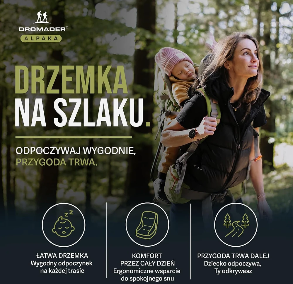 DROMADER turistinė vaikiška kuprinė-nešioklė su stogeliu ir apsauga nuo lietaus Baby Carrier