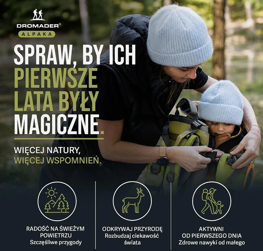 DROMADER turistinė vaikiška kuprinė-nešioklė su stogeliu ir apsauga nuo lietaus Baby Carrier