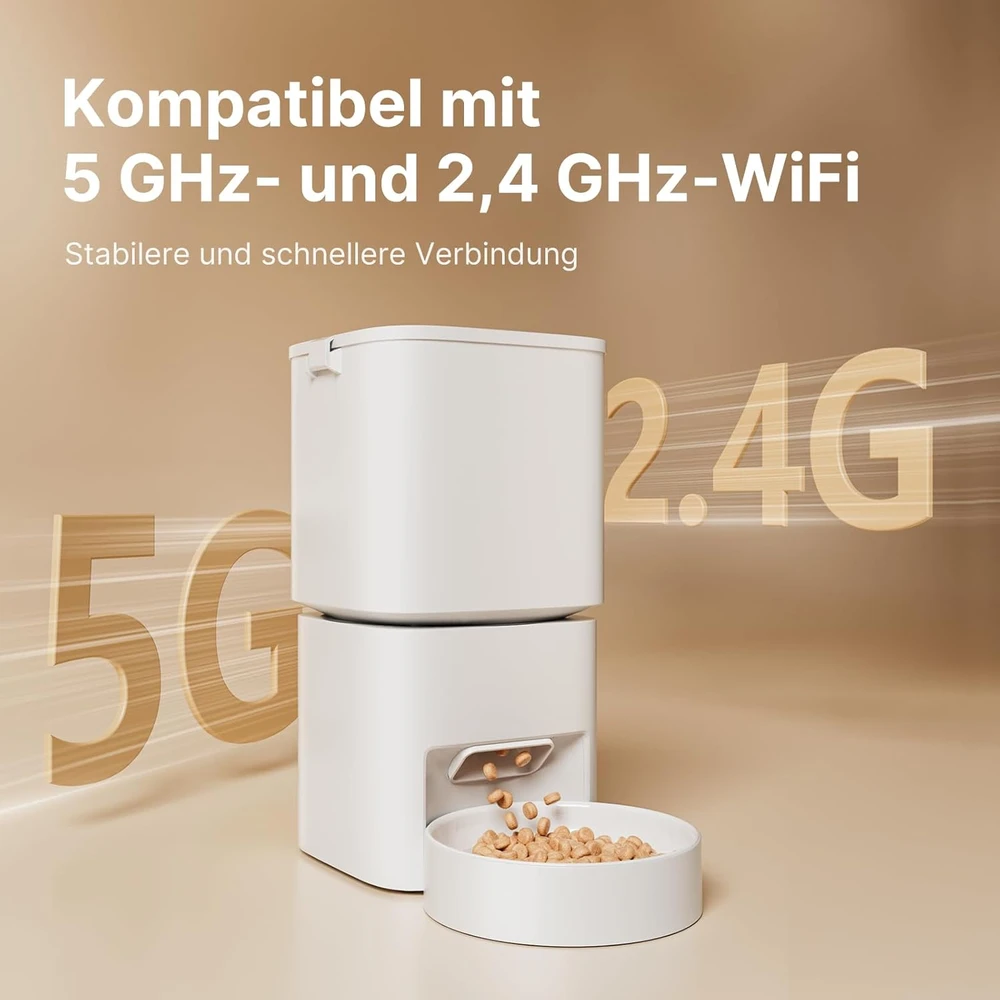 DUDUPET automatinis šėrimo dozatorius naminiams gyvūnams, Wi-Fi, 5 l talpa, programėlės valdymas, ZC-F09