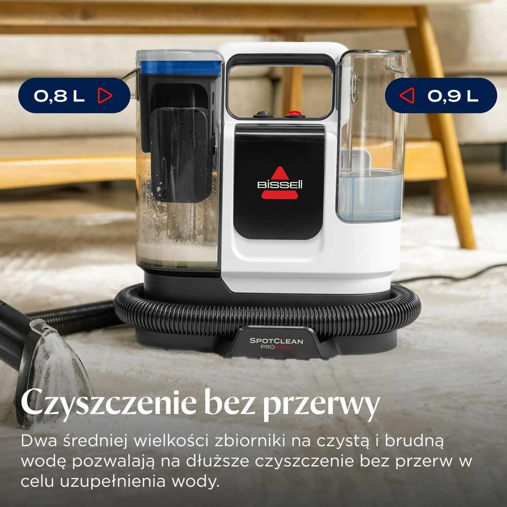 Dulkių siurblys BISSELL kompaktiškas giluminio valymo siurblys SpotClean ProHeat Advanced, 1125 W, kilimams ir apmušalams, 3924N