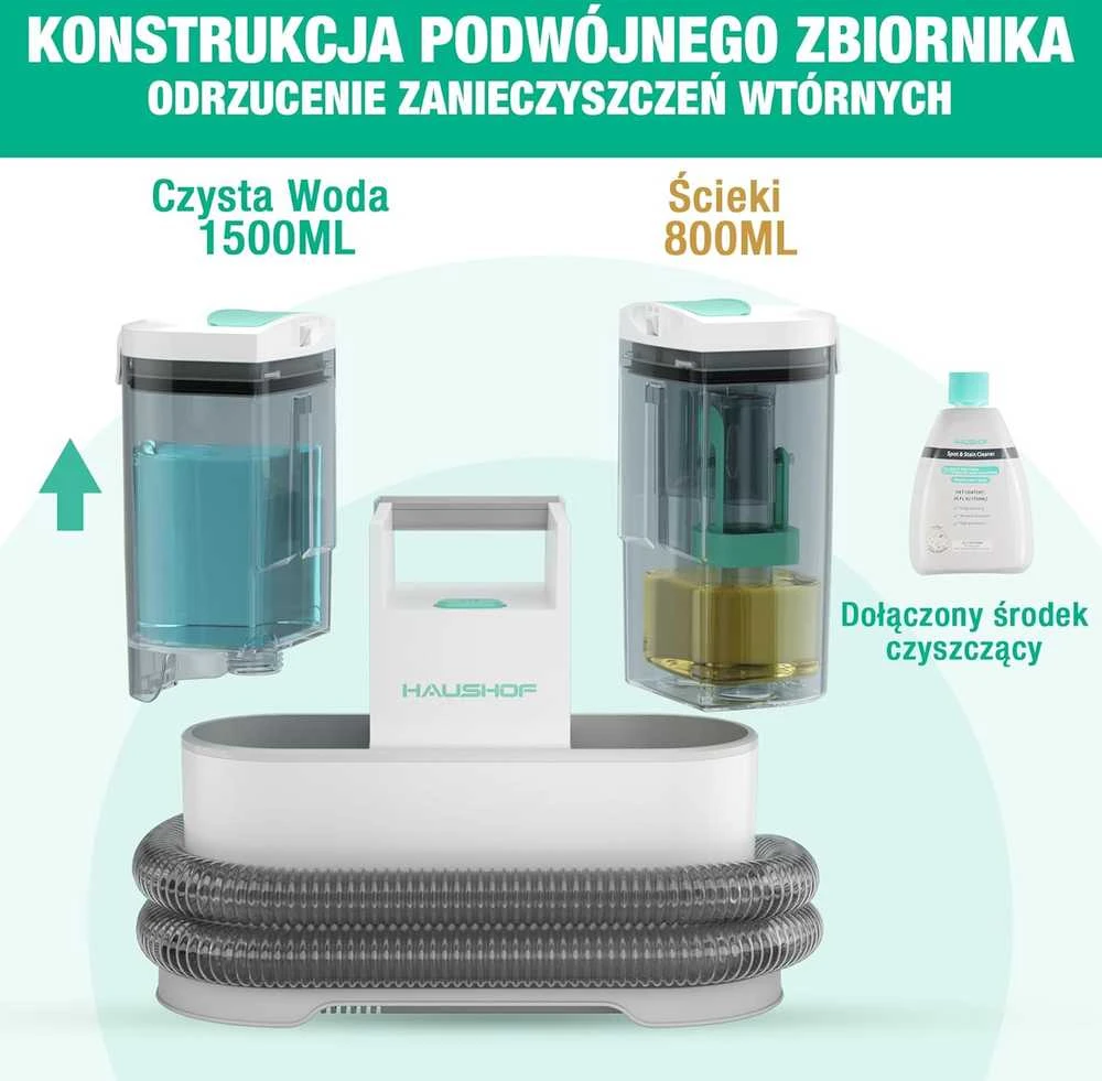 Dulkių siurblys HAUSHOF kilimų ir apmušalų valymo įrenginys StainZapper Pro, 450 W, 1.5 l talpa