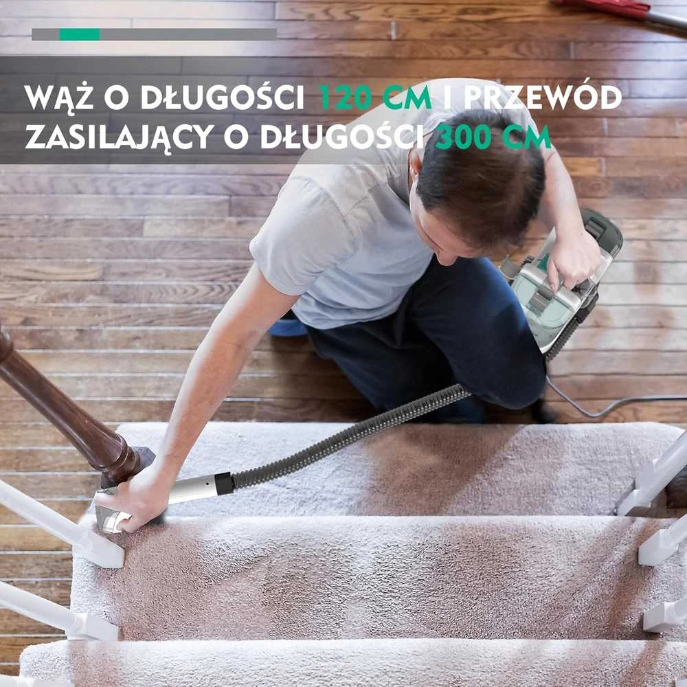 Dulkių siurblys HAUSHOF kilimų valymo įrenginys, 400 W, 1,1 l talpa, galingas siurbimas, HH24041AU