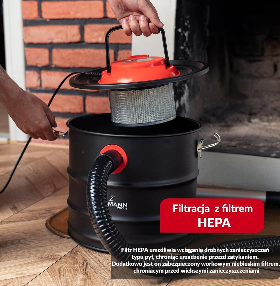 Dulkių siurblys LEHMANN pelenų siurblys 15 l, 800 W su HEPA filtru ir pūtimo funkcija LTOAV-0815