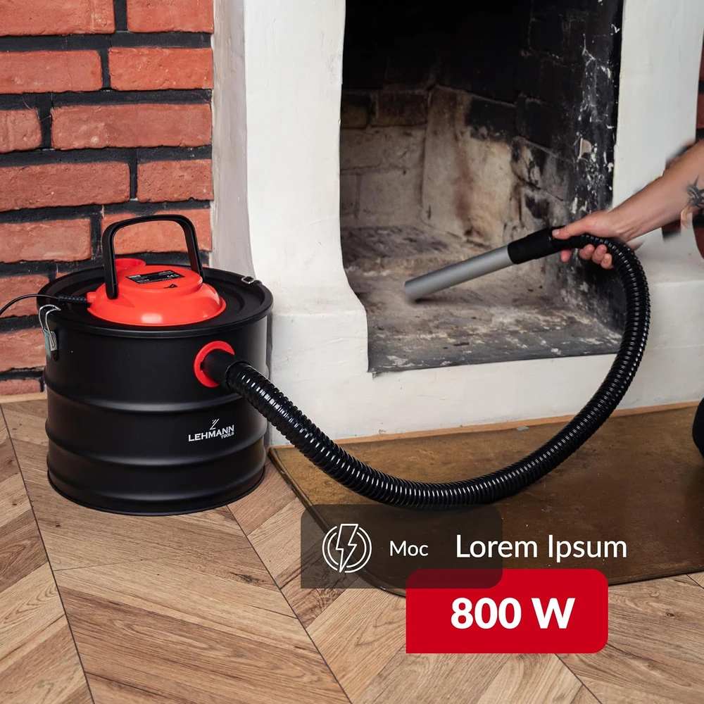 Dulkių siurblys LEHMANN pelenų siurblys 15 l, 800 W su HEPA filtru ir pūtimo funkcija LTOAV-0815