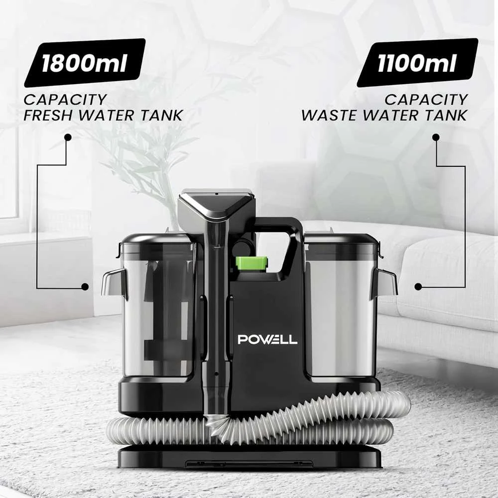 Dulkių siurblys Powell kilimų ir apmušalų plovimo siurblys 450 W, 2,6 l talpa, juodas, 304Z