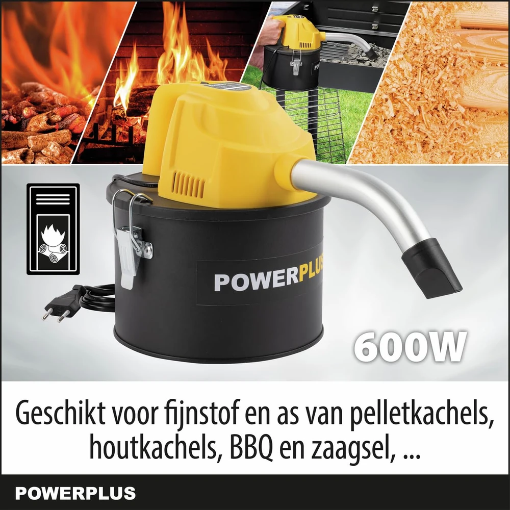 Dulkių siurblys POWERPLUS pelenų siurblys 600 W, 4 l su HEPA filtru POWX3004
