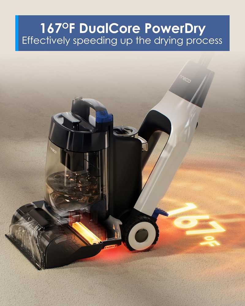 Dulkių siurblys Tineco kilimų plovimo įrenginys, 130 W, su savaiminio valymo, FlashDry ir PowerDry 75 °C funkcijomis, CARPET ONE Cruiser