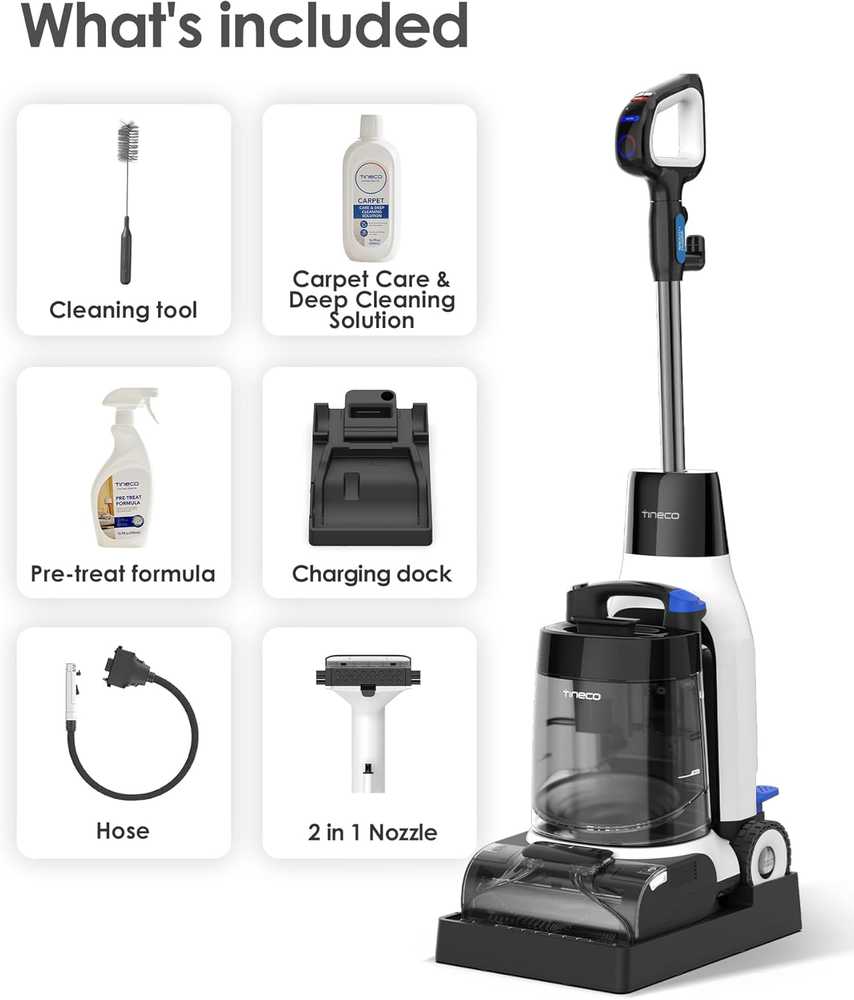 Dulkių siurblys Tineco kilimų plovimo įrenginys, 130 W, su savaiminio valymo, FlashDry ir PowerDry 75 °C funkcijomis, CARPET ONE Cruiser