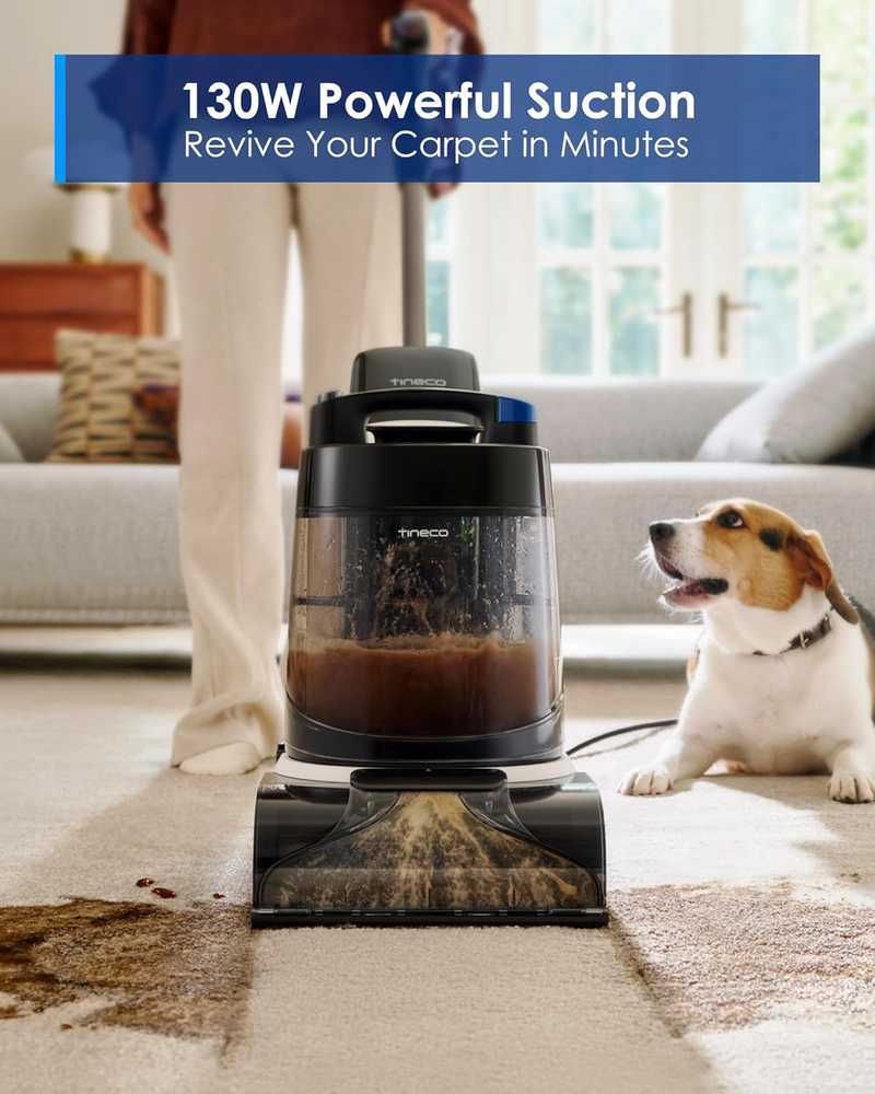 Dulkių siurblys Tineco kilimų plovimo įrenginys, 130 W, su savaiminio valymo, FlashDry ir PowerDry 75 °C funkcijomis, CARPET ONE Cruiser