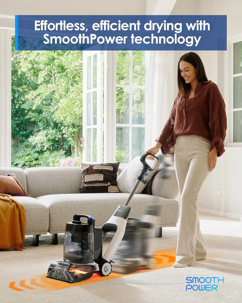 Dulkių siurblys Tineco kilimų plovimo įrenginys, 130 W, su savaiminio valymo, FlashDry ir PowerDry 75 °C funkcijomis, CARPET ONE Cruiser