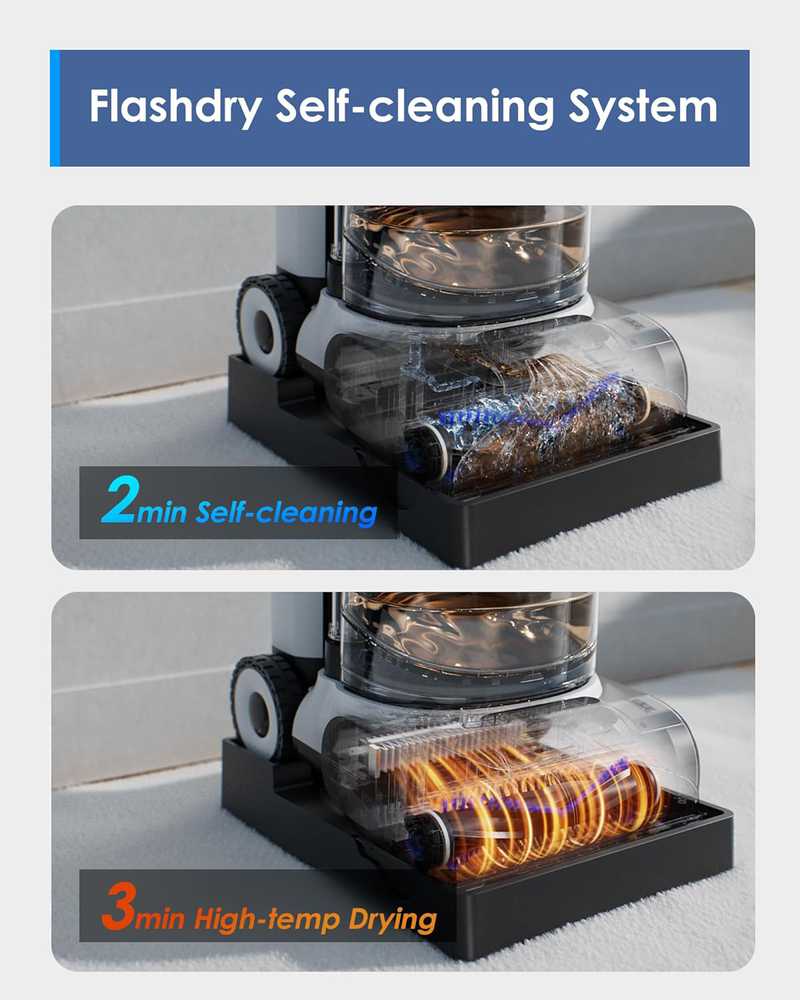 Dulkių siurblys Tineco kilimų plovimo įrenginys, 130 W, su savaiminio valymo, FlashDry ir PowerDry 75 °C funkcijomis, CARPET ONE Cruiser