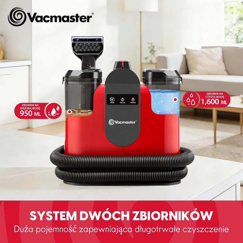 Dulkių siurblys Vacmaster kilimų ir apmušalų plovimo siurblys su pašildymu, 1150 W, 17 kPa, STMEUC01H