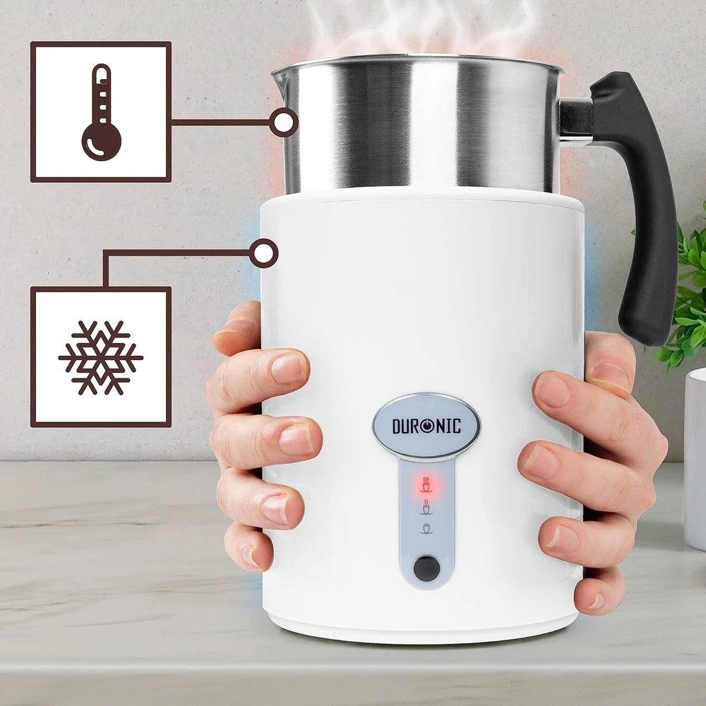 Duronic automatinis pieno putų plakiklis ir šildytuvas 500 W, 500 ml, MF500 WE