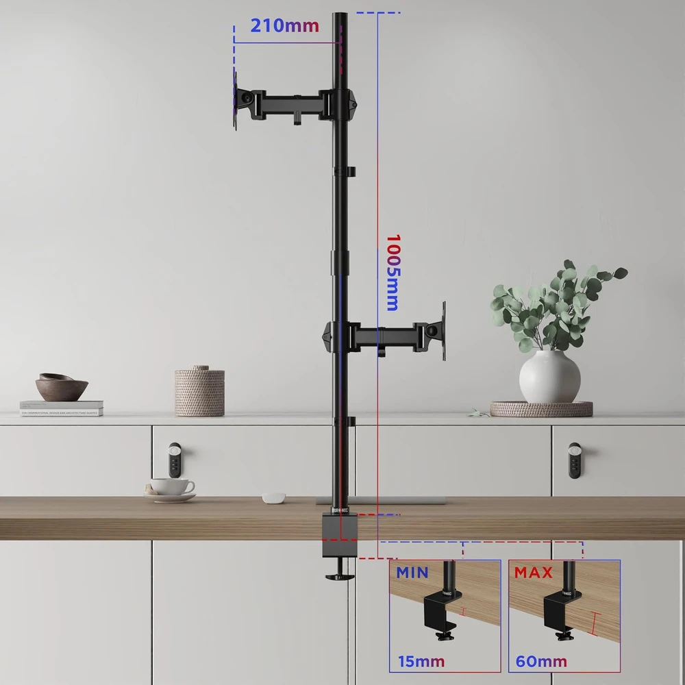 Duronic dviejų monitorių laikiklis 13–32 col., VESA 75/100, iki 8kg, DMT252VX1
