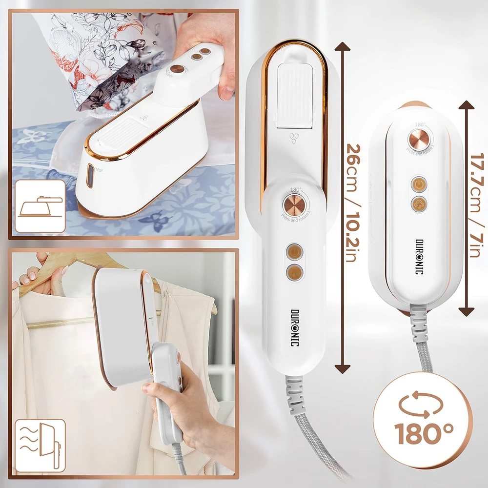 Duronic kelioninis garinis lygintuvas 2 viename, 1190 W, 90 ml, HS90